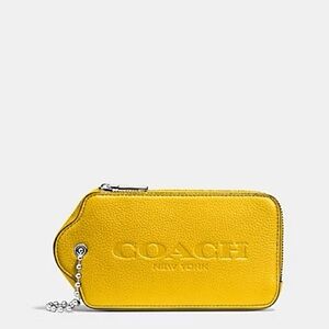 IN SEARCH FOR Coach Vibrant Yellow Leather Pouch coach hangtag wallet